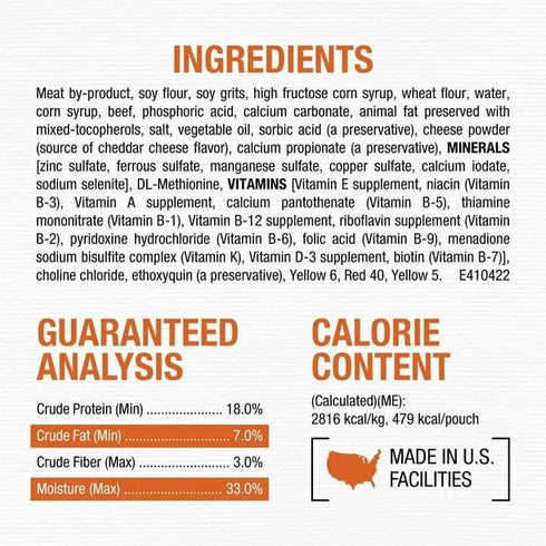 FYNORI 100% 36 Burger with Cheddar Cheese Flavor Dry Soft Dog Food Pouches, Made with Real Beef, Complete & Balanced