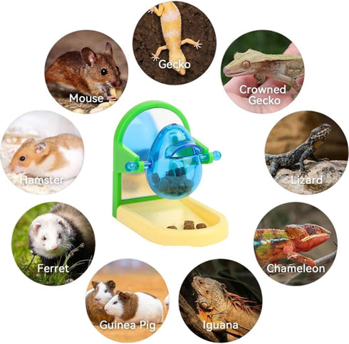 (1PC) Rat Foraging Toy Enrichment Food Toys Puzzle Treat Dispensing Slow Feeder with Mirror Intelligence Growth Cage
