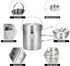 Lixada Camping Cooking Kettle 1L - Stainless Steel Pot with Foldable Handle for Hiking Backpacking Picnic
