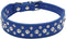 Dogs Kingdom 12"-20" Length Personalized Rhinestone Leather Bling Pet Dog Cat Collars Dark Blue