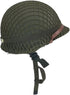 WW2 US Army M1 Helmet - Metal Steel Shell Replica with Net/Canvas Chin Strap/Cat Eye Band