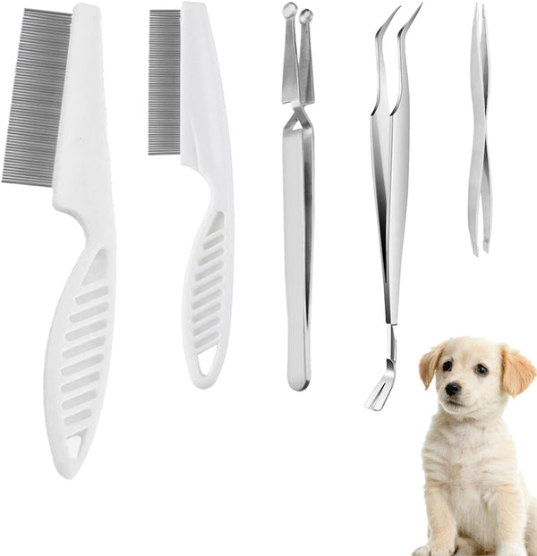 VEINARDYL 6 pcs Tick Removal Tool kit for Pets, 3 Stainless Steel Tick