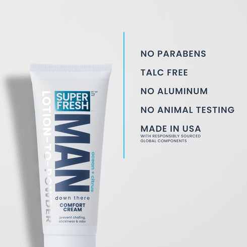 4 oz Pack Super Fresh Ball Deodorant Powder Lotion Comfort Cream for Man Parts Groin Butt and Body Hygiene Controls
