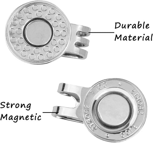 Golf Ball Markers with Metal Magnetic Hat Clips, 2Pcs Funny Golf Ball Marker Hat Clip, Golf Accessories for Men