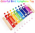 Finch Bird Xylophone with Mirror & Bell Accessories - Musical Training Toy for Conure, Budgie, Cockatiel, Cockatoo