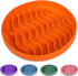 Slow Feeder Dog Bowls, Silicone Food Bowl Anti-Gulping, Puppy Slow Feeder with Suction Cups, Dishwasher Safe, Orange