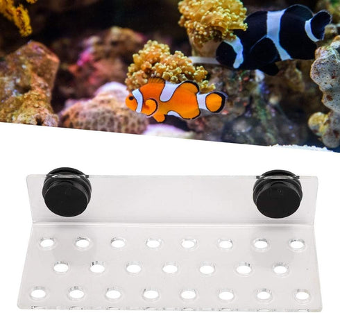 Zerodis Fish Acrylic Coral Bracket Base, Transparent Bracket Holder with 23 Holes for Aquarium Frag Plugs Rack