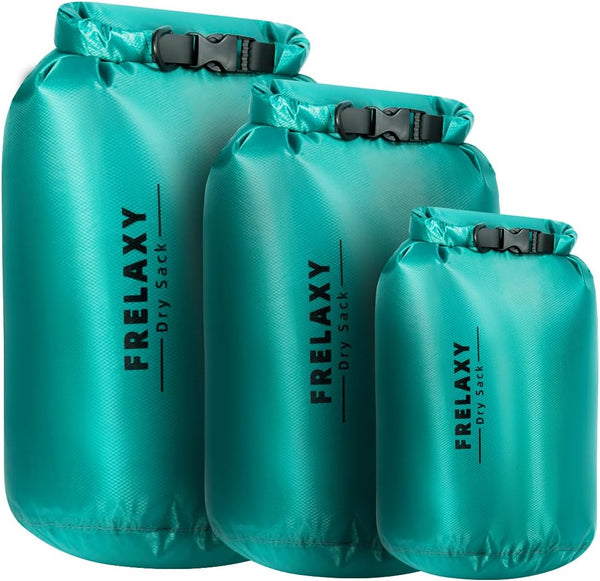 Frelaxy Waterproof Dry Bag 2 Pack/3 Pack, Lightweight Portable Dry Bags, 5L & 15L & 25L Set for Hiking, Camping