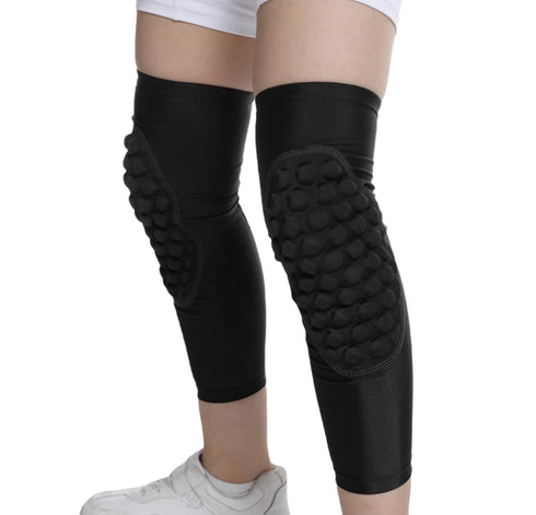 Youth Kids Long Knee Support Sleeves - Volleyball, Baseball, Football, Wrestling, 1 Pair Pink YM