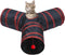 Bigladious 3 Way Cat Tunnel Collapsible Fun Pet Play Tube Toys for Cats,