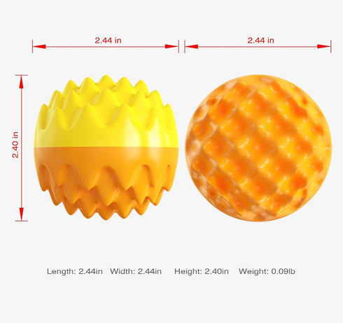 Squeaky Dog Ball Toy for Aggressive Chewers, Dental Rubber Toy for Healthy Teeth & Gums, Durable Floatable Pet Toy