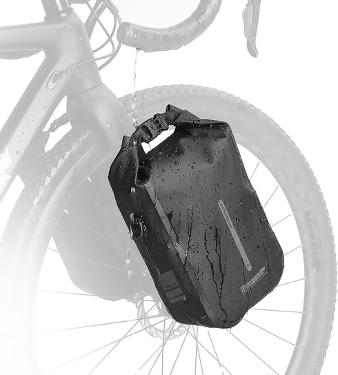 Rhinowalk Waterproof Bike Front Pannier Bag Fork Bag for E-Scooter Mountain Bike Accessories - Black, 4L