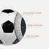 Soccer Ball Size 2, 3, 4, 5 with Pump Needle - Classic White Black Thicker PU for Youth League Training or Gift