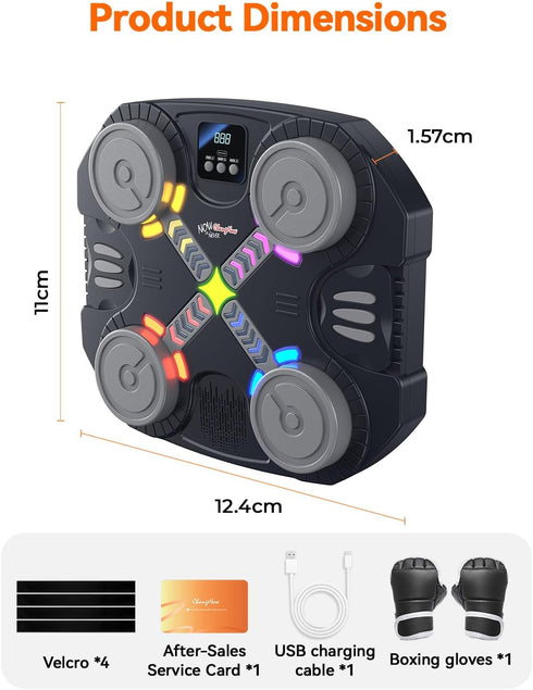 2 3 4 5 6 7 8 Music Boxing Machine for Kids, Year Old Boy Birthday Gift, Wall Mounted Punching Target with LED Lights