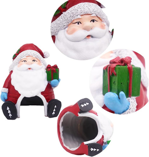 Santa Claus with Gifts Aquarium Ornament, Christmas Fish Tank Decorations for Betta