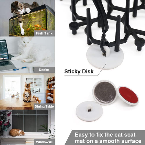 Ley's 12 Pack Cat Deterrent Mat, 6 x 8 in Scat Mat with Spikes, Keep Cats Away from Plants & Furniture