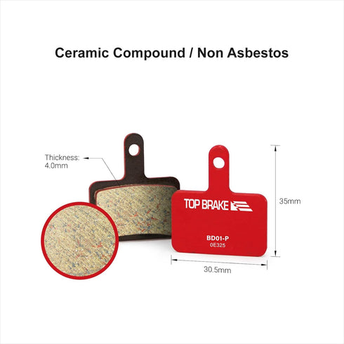 TOP BRAKE Disc Bike Brake Pads Compatible with Shimano Deore M515 M525 TRP Hylex TEKTRO Orion |