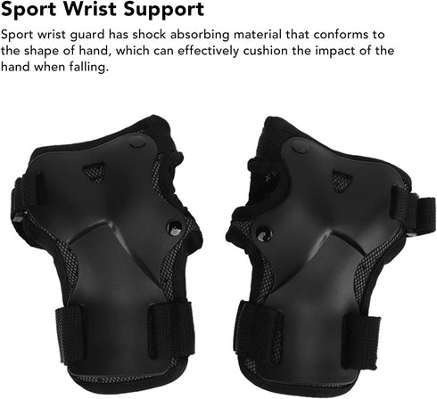 Sport Wrist Protective Gear, Adjustable Nylon Shock Absorbing Wrist Guard, Flexible Support Brace for Skating