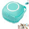 Pet Bath Scrubber Brush, Dog Grooming Massage Shampoo Brush with Soap Dispenser, Soft Silicone Bristle (Blue)