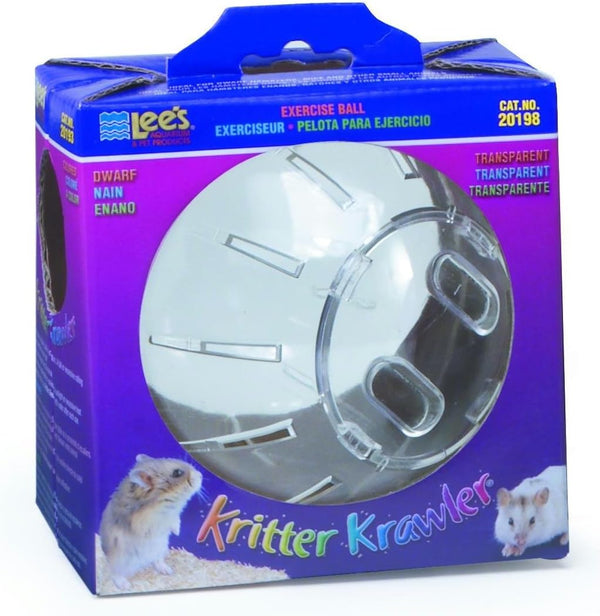 Lee's Kritter Krawler Mini Exercise Ball, Clear, 5-Inch, Plastic
