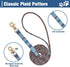 EXPAWLORER Puppy Collar and Leash Set, Embroidery Pawprints Plaid Dog Collar with Bow Tie and Bandana, Blue S