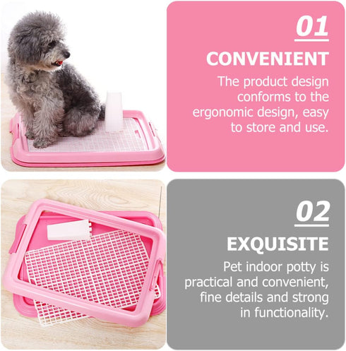 Indoor Dog Potty Plastic Pet Toilet Slide Design Pink for Convenient Home Use Ergonomic Column Shape for Natural