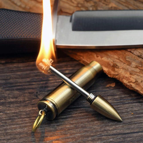 Permanent Match Metal Matchstick Flint Fire Starter - Keychain Lighter for Camping, Hiking, Emergency Survival Gear