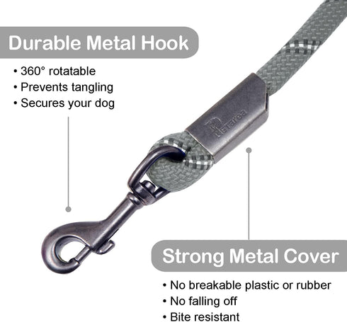 5FT Heavy Duty Dog Leash with Padded Handle, Reflective Thread Mountain Climbing Rope Leash for Small Medium Large Dogs