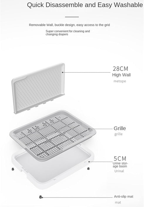 Generic Toilet Training Tray, Non Slip Anti Splash Leakproof Puppy Pee Pad, Indoor Outdoor Dog Potty Solution, for Home
