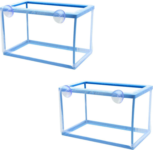 AQUANEAT Fish Tank Breeder, 2 pcs Large Mesh Net Fry Saver with Suction Cups
