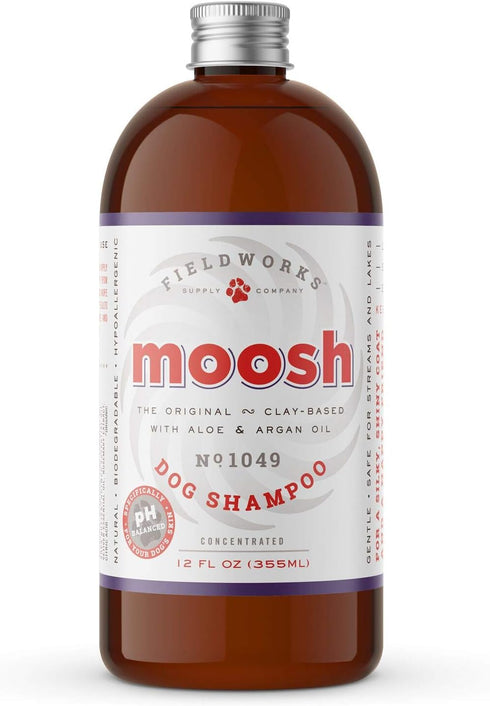Moosh Natural Dog Shampoo, Promotes Healthy Hair, Coat, and Skin, Helps Hot Spots, Dry Itchy Skin, Pet Odor Eliminator
