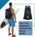Packable Mesh Swim Bag, Lightweight Drawstring Backpack with 35L Capacity & Vented Design for Swimming Gear