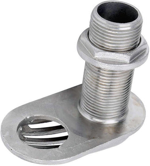 Stainless Steel 316 Boat Intake Strainer, Thread Thru-Hull Marine Pump Hose Fitting with Rubber Washer Gaskets
