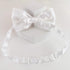 KOOLMOX Adjustable White Dog Collar Bow Tie, 2-Pack for Medium and Large Dogs, Cats, Wedding Costumes