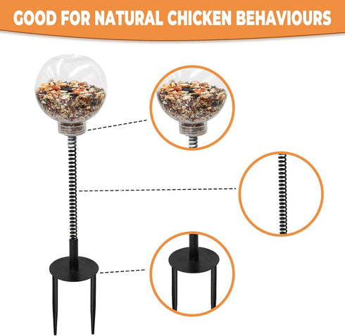 Oooct 4 Pack Chicken Peck Toy - Enrichment Swing Feeder for Hens, Ducks & Parrots