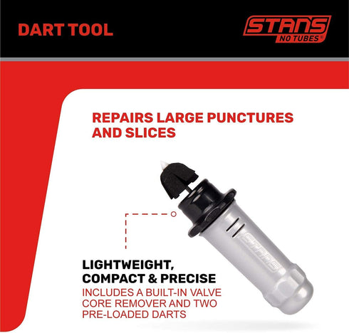 Stans Dart Tubeless Tire Repair Tool with 2 Darts - Black/Silver