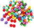 Random Color Mini Colorful Sparkly Glitter Tinsel Pompom Balls - Pack of 100 Pet Supplies for Dog Cat Bird