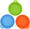 3 Pack Pet Food Can Covers, Universal Safe Silicone Lid Covers for Dog & Cat Food (green+blue+orange)