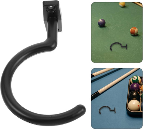 ABOOFAN Billiard Table Cue Hook Pool Table Side Hanger Black Iron Snooker Supply Replacement Cue Rack Accessory