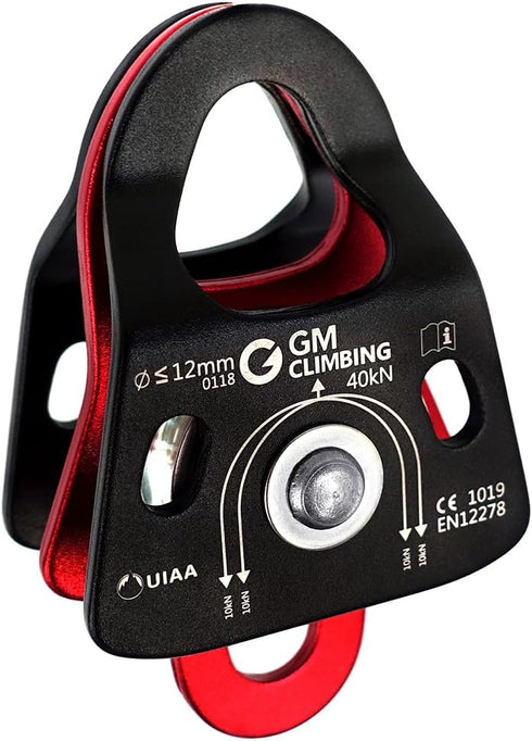 GM CLIMBING 40kN Micro Double Pulley Prusik Minding Ball Bearing for Arborist Tree Climbing Rigging