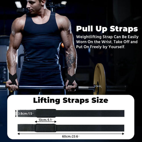 Lifting Straps, Weightlifting Straps, Deadlift Straps with Padded Neoprene for Power Lifting and Fitness Workout