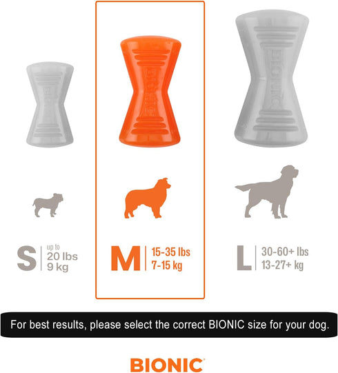BIONIC Bone Dog Toy, Medium Interactive Chew Toy for Toughest Chewers, for Dogs 15-35 lbs.