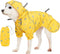 Blueberry Pet 14" Lightweight Waterproof Dog Raincoat with Hood & Harness Hole, Sunflower Yellow, Outdoor Jacket for
