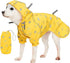 Blueberry Pet 14" Lightweight Waterproof Dog Raincoat with Hood & Harness Hole, Sunflower Yellow, Outdoor Jacket for