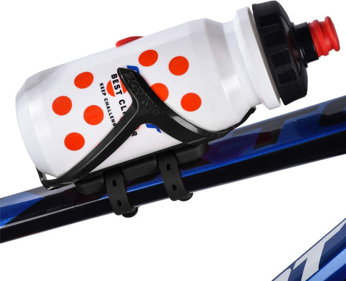 Plastic Bicycle Bottle Cages, Bike Bottle Holder with Cage Mounting Base (Black)