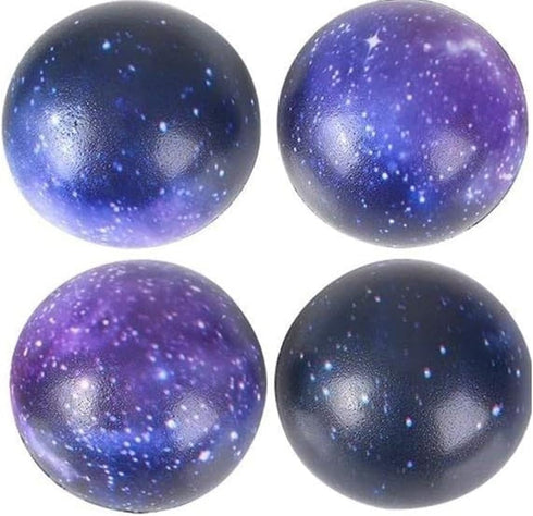 Zugar Land Galaxy Foam Stress Relief 2" Balls (4 Pack) Squeeze Relaxable