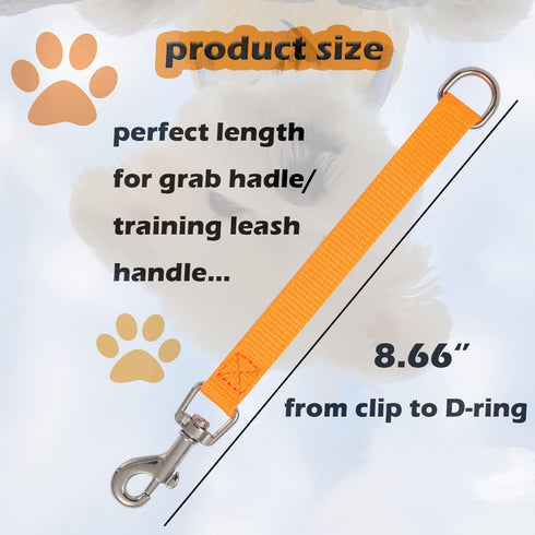 Short Dog Leash-Traffic Leash Short Leash for Dog Training Traffic Lead Handle Dog Grab Tab Dog Traning Leash Handle Traffic Handle Dog Leash Traffic Handle Leash Grab (orange & sky blue)