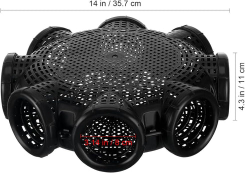 14.05X14.05X4.33In Toddmomy Portable EEL Catching Cage Crab Trap Shrimp Lobster Fishing Basket Lightweight Mesh Net