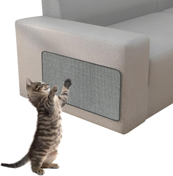 Cat Scratcher Mat Natural Sisal 23.6" x 11.8" (3 Pack), Easy Installation, Sofa Protector, Scratch Pad for Grinding