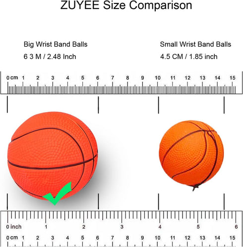 4/8/16 Pack 2.36 Inch Wrist Return Ball Wristband Balls Rubber Rebound Bouncy Sport Ball (Basketball, Baseball